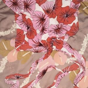 Fighting Eel Floral Print Wrap Top Size L